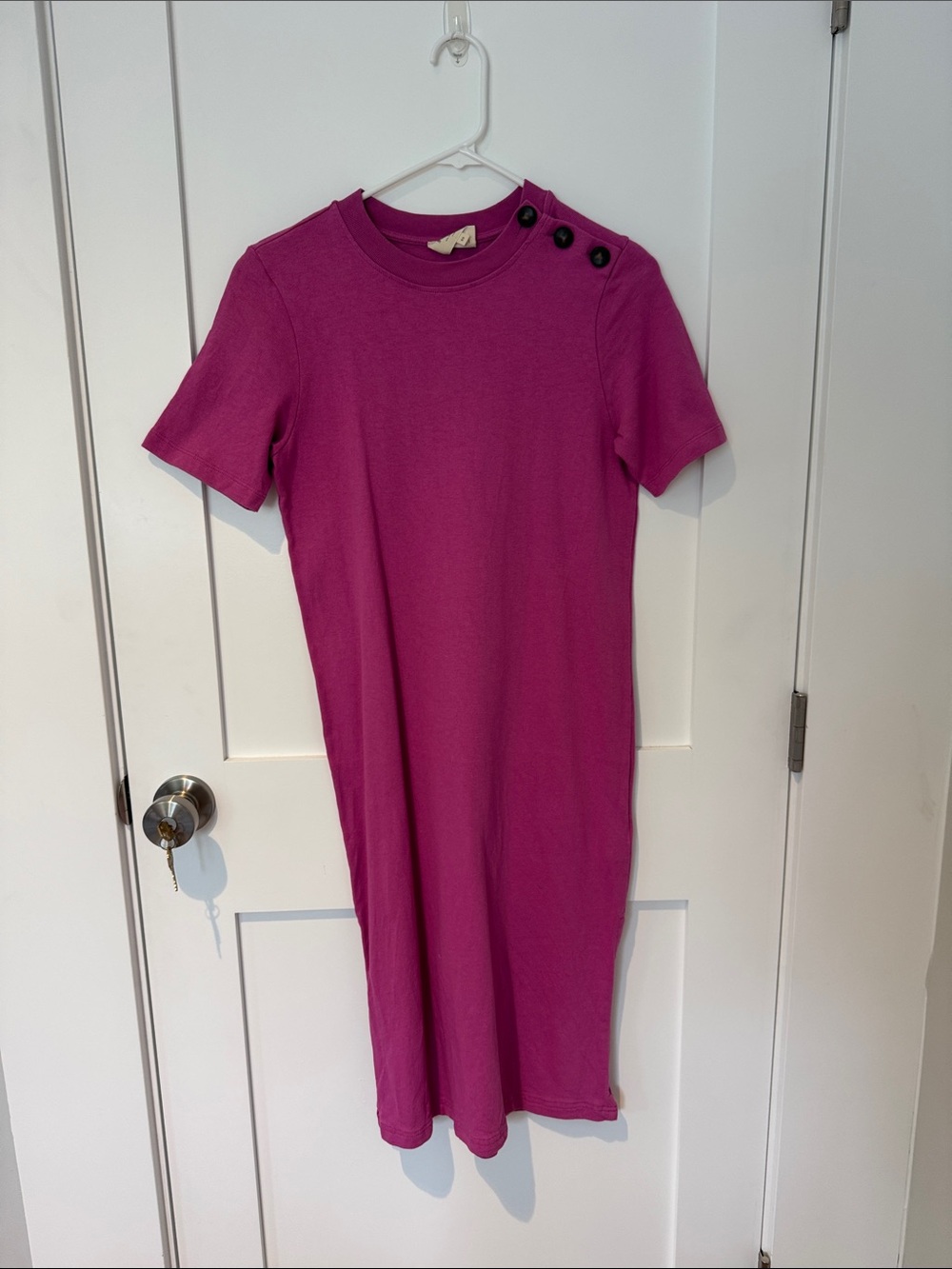 Sezane Emy Dress, size XS, color Dahlia (hot pink)